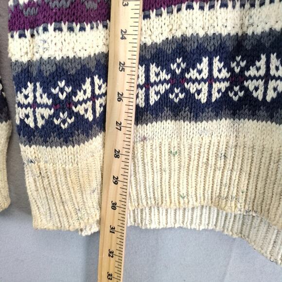 Vintage 80s 90s Nowell's Pullover Knit Fair Isle Sweater Men's M Made USA Cotton - Picture 7 of 10